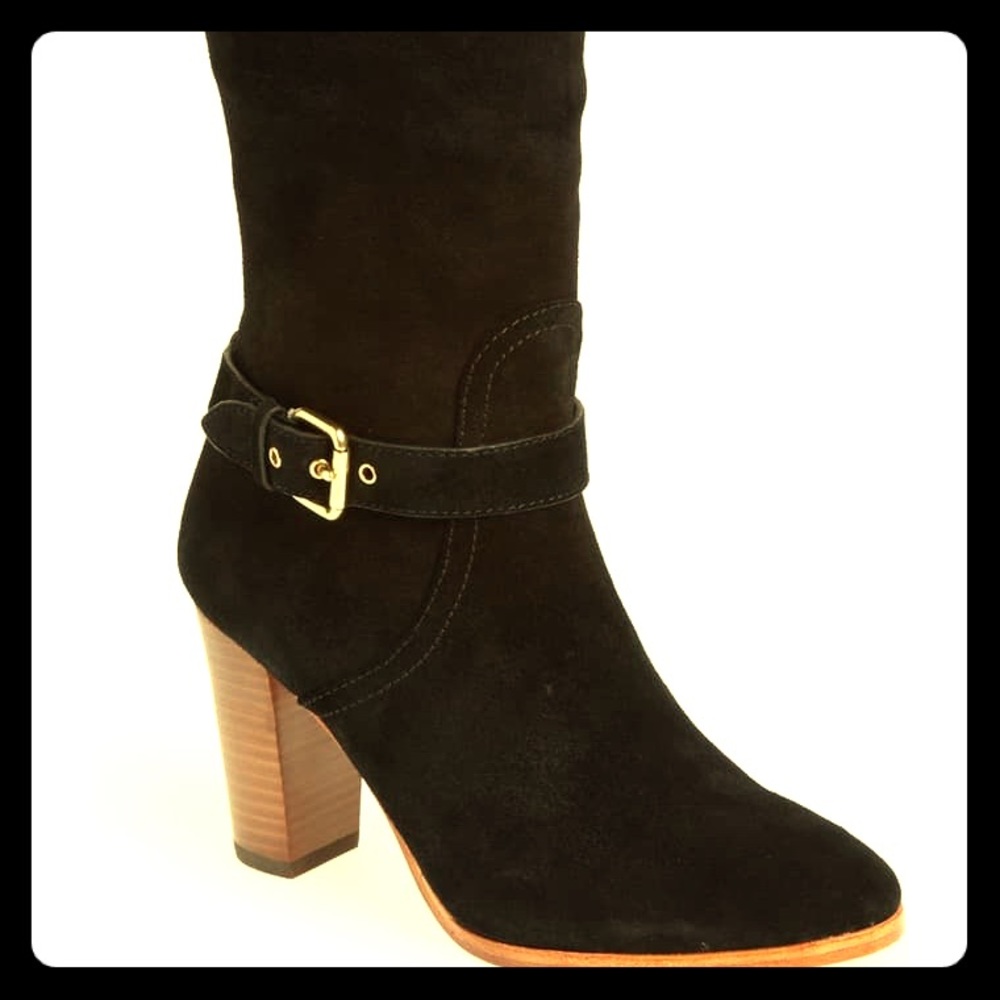Black suede Coach “Beverly” knee high Boots size 9